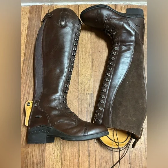 Women's Pink Lace Up Boots - Picture 7 of 10